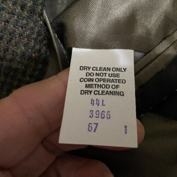 Stuart Hughes Men’s Blazer Sport Coat 44L Brown Houndstooth Elbow Patch Wool - Picture 11 of 16